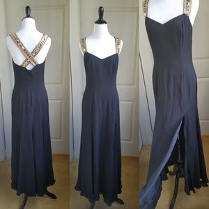 Vintage Black Tie Oleg Cassani Formal Dress, 4